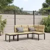 Image de vidaXL Ensemble de banc de jardin avec coussins 3 pcs noir