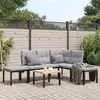 Image de vidaXL Salon de jardin avec coussins 5 pcs noir acier enduit de poudre