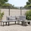 Image de vidaXL Salon de jardin avec coussins 4 pcs noir acier enduit de poudre