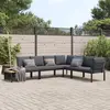 Image de vidaXL Salon de jardin 4 pcs avec coussins noir aluminium