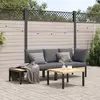 Image de vidaXL Salon de jardin 3 pcs avec coussins noir aluminium
