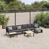 Image de vidaXL Salon de jardin 5 pcs avec coussins noir aluminium