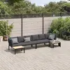 Image de vidaXL Salon de jardin 4 pcs avec coussins noir aluminium