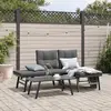 Image de vidaXL Ensemble de bancs de jardin avec coussins 3 pcs noir