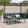 Image de vidaXL Ensemble de bancs de jardin avec coussins 3 pcs noir