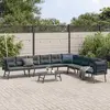 Image de vidaXL Ensemble de bancs de jardin avec coussins 5 pcs noir