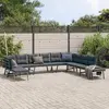 Image de vidaXL Ensemble de bancs de jardin avec coussins 7 pcs noir