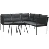 Image de vidaXL Ensemble de canapés de jardin et coussins noir acier textilène