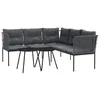 Image de vidaXL Ensemble de canapés de jardin et coussins noir acier textilène