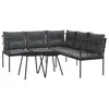 Image de vidaXL Ensemble de canapés de jardin et coussins noir acier textilène
