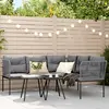 Image de vidaXL Ensemble de canapés de jardin et coussins noir acier textilène