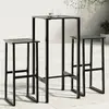 Image de vidaXL Ensemble de bar de jardin 3 pcs noir acier enduit de poudre