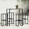 Image de vidaXL Ensemble de bar de jardin 5 pcs noir acier enduit de poudre