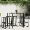 Image de vidaXL Ensemble de bar de jardin 7 pcs noir acier enduit de poudre