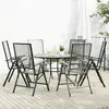 Image de vidaXL Ensemble de chaises de jardin inclinables 7 pcs anthracite