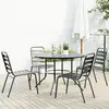 Image de vidaXL Ensemble de chaises de jardin empilables 5 pcs anthracite