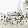 Image de vidaXL Ensemble de chaises de jardin empilables 7 pcs anthracite