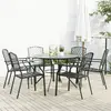 Image de vidaXL Ensemble de chaises de jardin empilables 7 pcs anthracite