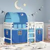 Image de vidaXL Lit mezzanine enfants avec tunnel sans matelas bleu 90x190 cm