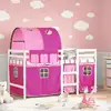 Image de vidaXL Lit mezzanine enfants avec tunnel sans matelas rose 90x190 cm