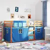 Image de vidaXL Lit superposé sans matelas marron et bleu 90x190 cm bois de pin massif