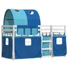 Image de vidaXL Lit superposé sans matelas bleu 80x200 cm bois de pin massif