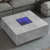 Image de vidaXL Table basse avec LED infini gris béton 100x100x40 cm