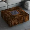Image de vidaXL Table basse avec LED infini chêne fumé 100x100x40 cm