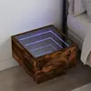 Image de vidaXL Table de chevet avec LED infini chêne fumé 40x40x30 cm