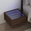 Image de vidaXL Table de chevet avec LED infini chêne marron 40x40x30 cm