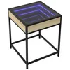 Image de vidaXL Nachtkastje met Infinity LED 40x40x51 cm sonoma eikenkleurig