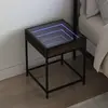 Image de vidaXL Table de chevet avec LED infini chêne marron 40x40x51 cm