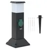 Image de vidaXL Colonne de prise d'extérieur avec lampe et piquet à 2 voies