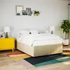 Image de vidaXL Cadre de lit sans matelas crème 160x200 cm tissu