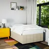 Image de vidaXL Cadre de lit sans matelas crème 120x200 cm tissu