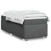 Image de vidaXL Sommier à lattes de lit avec matelas Gris foncé 90x200 cm Tissu