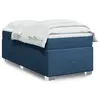 Image de vidaXL Sommier à lattes de lit avec matelas Bleu 90x200 cm Tissu