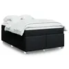 Image de vidaXL Sommier à lattes de lit avec matelas Noir 140x190 cm Tissu