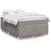 Image de vidaXL Sommier à lattes de lit avec matelas Taupe 140x190 cm Tissu
