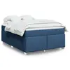 Image de vidaXL Sommier à lattes de lit avec matelas Bleu 140x190 cm Tissu
