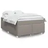 Image de vidaXL Sommier à lattes de lit avec matelas Taupe 140x200 cm Tissu