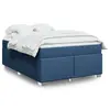 Image de vidaXL Sommier à lattes de lit avec matelas Bleu 140x200 cm Tissu
