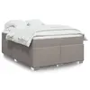 Image de vidaXL Sommier à lattes de lit avec matelas Taupe 160x200 cm Tissu