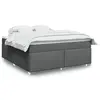 Image de vidaXL Sommier à lattes de lit avec matelas Gris foncé 180x200cm Tissu