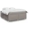 Image de vidaXL Sommier à lattes de lit avec matelas Taupe 180x200 cm Tissu