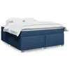 Image de vidaXL Sommier à lattes de lit avec matelas Bleu 180x200 cm Tissu