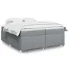 Image de vidaXL Sommier à lattes de lit avec matelas Gris clair 200x200cm Tissu
