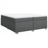 Image de vidaXL Sommier à lattes de lit avec matelas Gris foncé 200x200cm Tissu