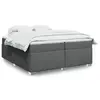 Image de vidaXL Sommier à lattes de lit avec matelas Gris foncé 200x200cm Tissu