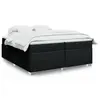 Image de vidaXL Sommier à lattes de lit avec matelas Noir 200x200 cm Tissu
